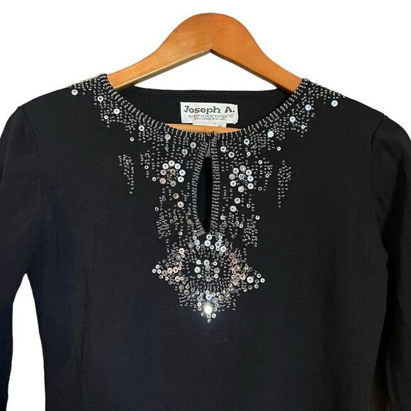 Joseph A. Black‎ beaded blouse. Size xl - Picture 6 of 8